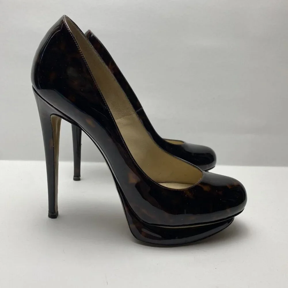 NICHOLAS KIRKWOOD tortoiseshell patent leather platform pumps Size 38
